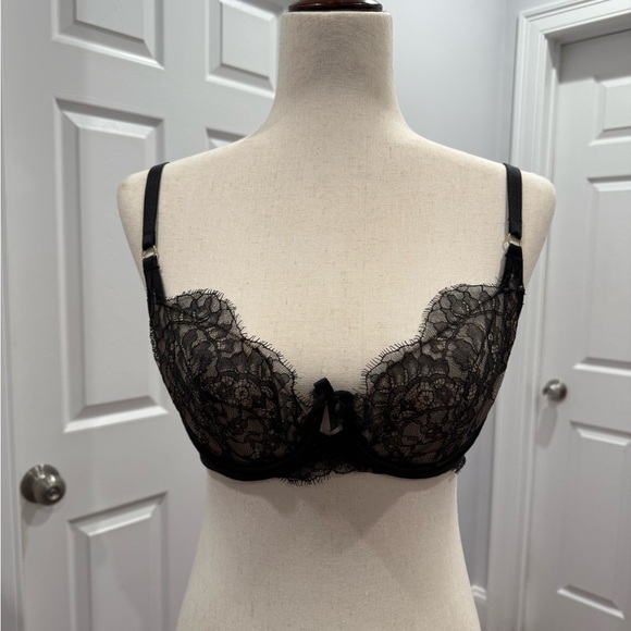 Victoria’s Secret Elegant Black Lace Bra Unlined 34 D - Picture 2 of 8